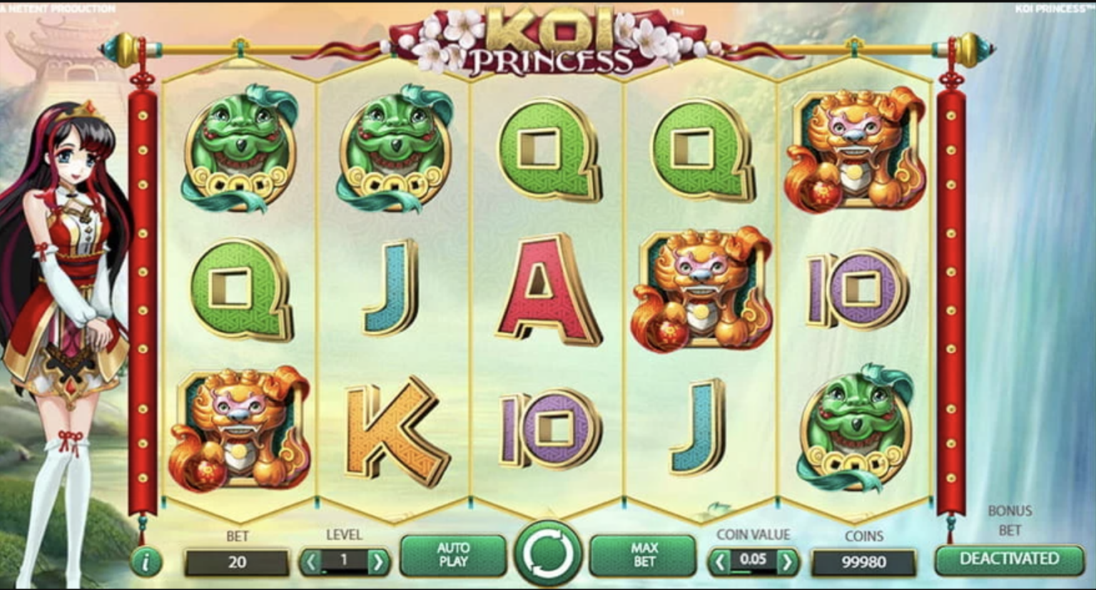 Koi Princess slot reels by NetEnt