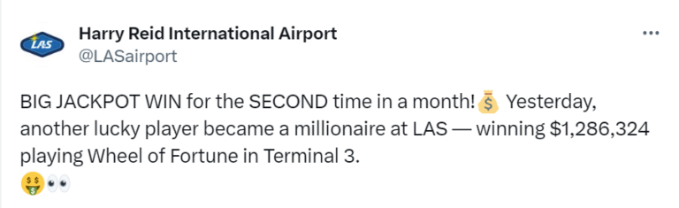 Harry Reid Airport slot winner