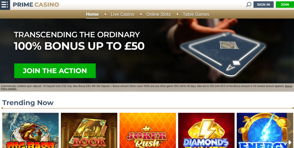Prime Casino UK