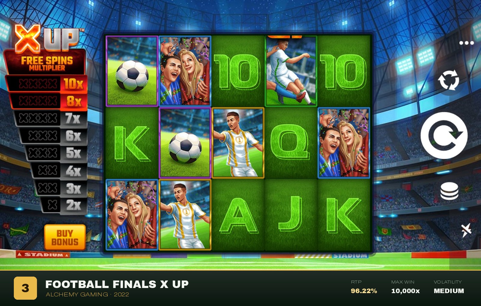 Football Finals x UP base game with the X UP multiplier ladder
