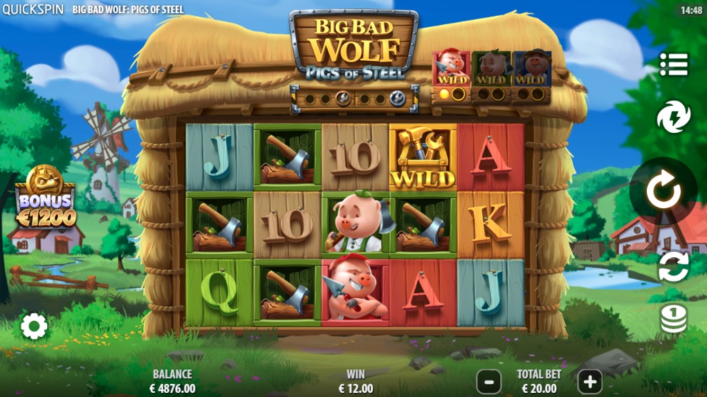 Big Bad Wolf Pigs of Steel animal slot by Quickspin