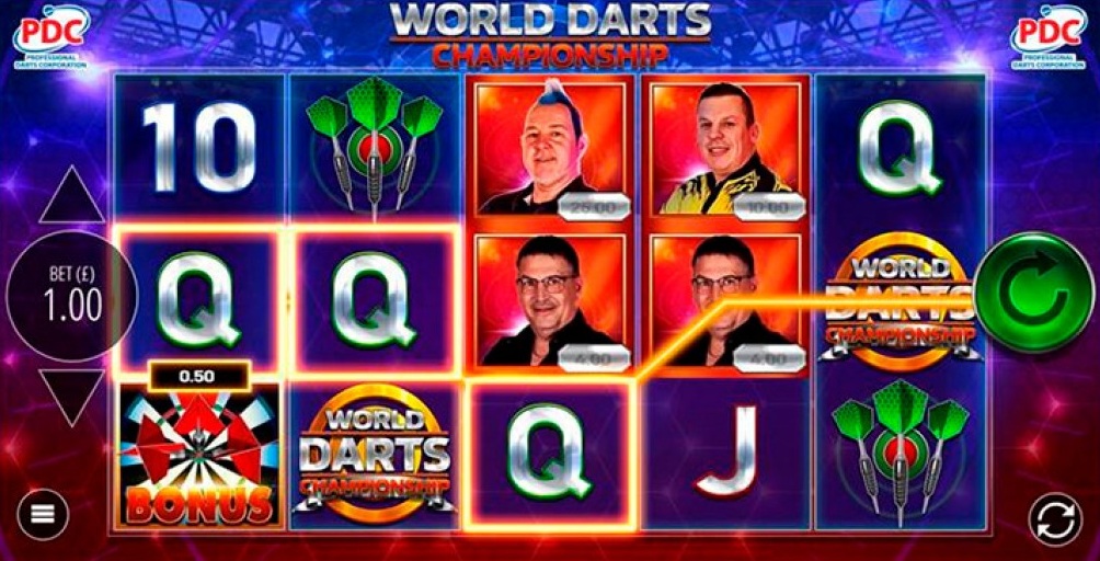 Blueprint World Darts Championship slot with licensed darts players