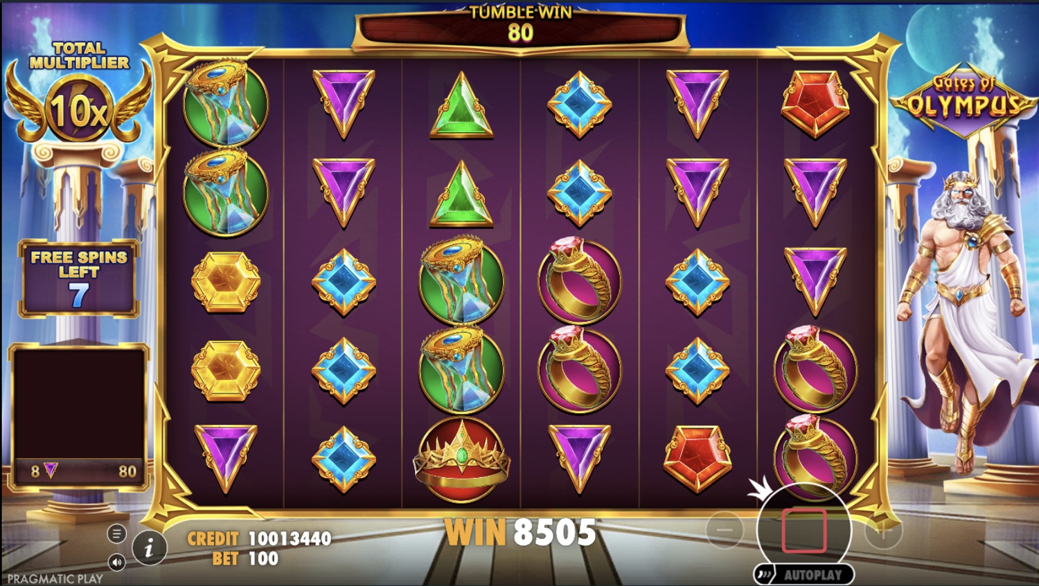 Gates of Olympus free spins with Zeus and a 10x multiplier