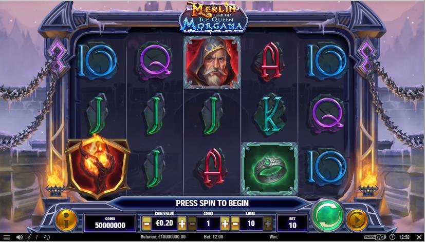 Merlin and the Ice Queen Morgana slot gameplay