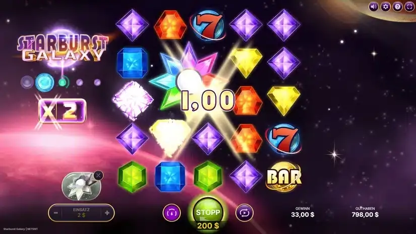 Starburst Galaxy slot gameplay