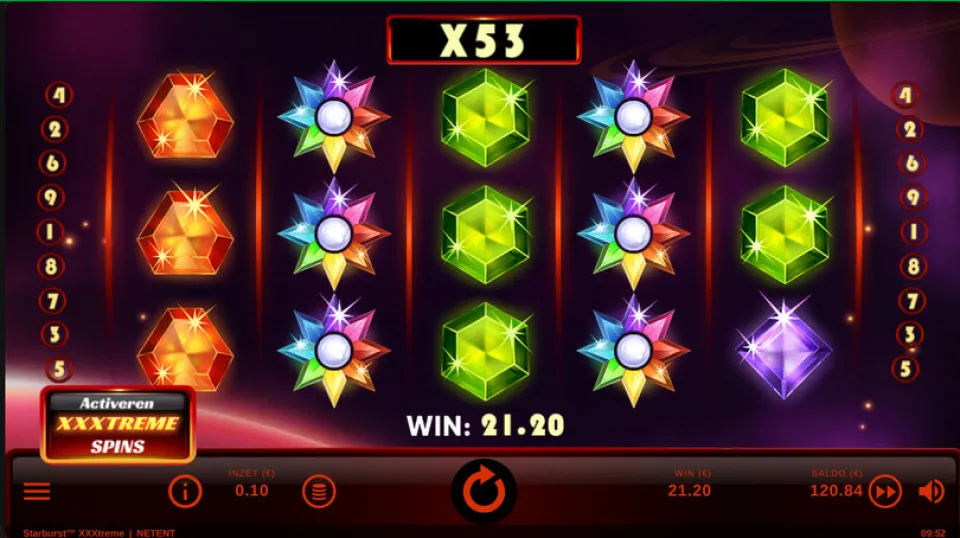Starburst XXXtreme slot gameplay
