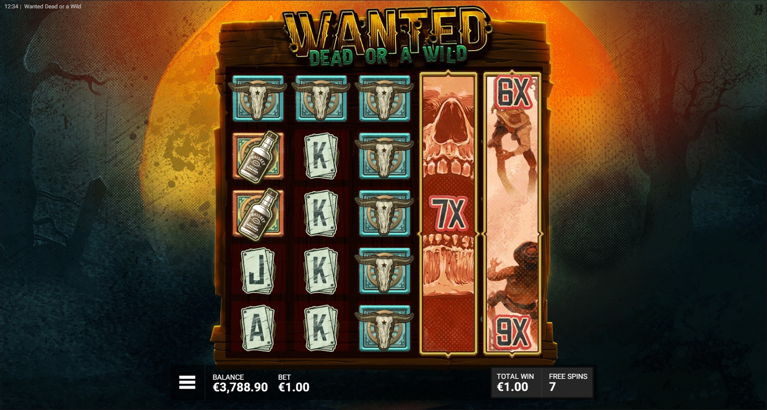 Wanted Dead or a Wild slot gameplay
